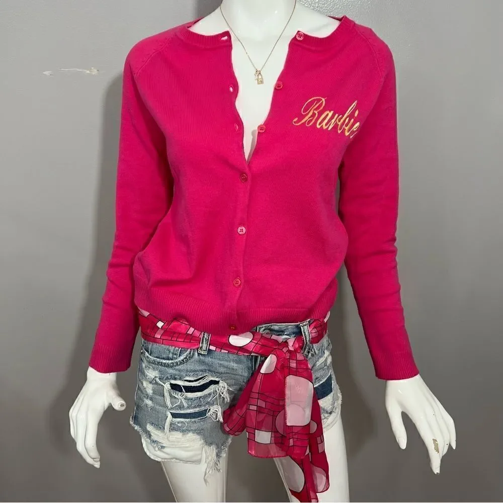 Carolyn Taylor Hot Pink Barbiecore Cardigan‎ Sweater - S